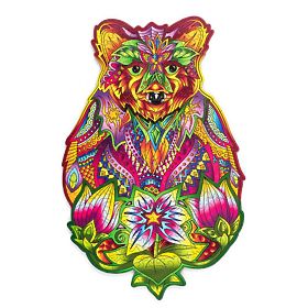 Puzzle en bois coloré - ours