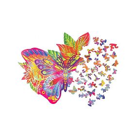 Puzzle en bois coloré - papillon