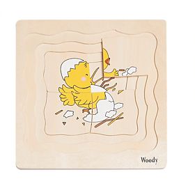 Puzzle en couches sur la vie d'une poule