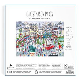 Puzzle en feuille de Michael Storrings Noël à Paris 1000 pièces, Galison