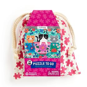 Puzzle Mudpuppy Chatons dans une tasse à thé dans un sac en tissu 36 pièces, Mudpuppy