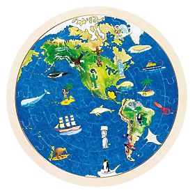 Puzzle réversible carte du monde