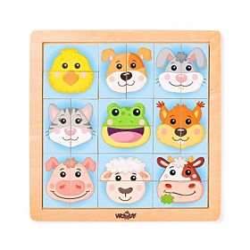 Puzzle Visages colorés des animaux de la ferme
