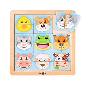 Puzzle Visages colorés des animaux de la ferme