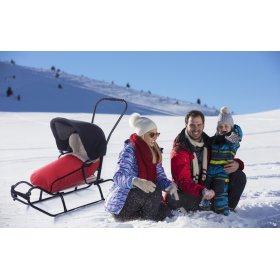 Luge enfant avec dossier et veste polaire - rouge, Guciopremium