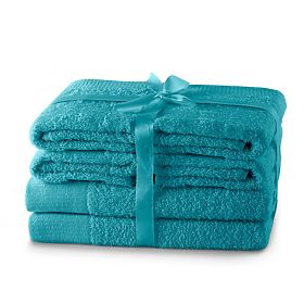 Serviette AMARI - AMELIAHOME couleur turquoise style classique 2*70x140+4*50x100 AmeliaHome