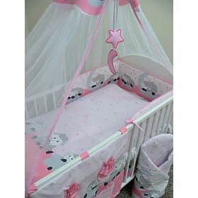 Set literie à lit bébé 120x90cm agneau rose