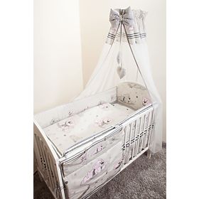 Set literie à lit bébé 135x100cm rêveur gris