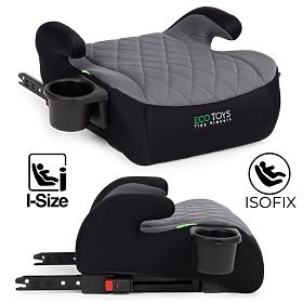 Siège auto ISOFIX rehausseur pour enfants i-SIZE hauteur 125-150 cm porte-gobelet ECOTOYS, EcoToys