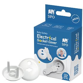 SIPO Housses de protection pour prises électriques, blanc - 12 pcs