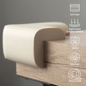 SIPO Mousse de protection pour coins de meubles, beige - 4 pcs
