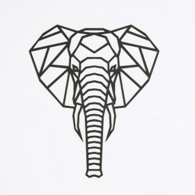 Tableau géométrique en bois - Éléphant - différentes couleurs