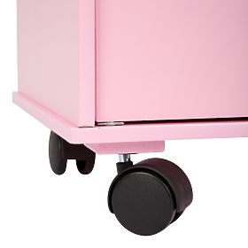 small foot Armoire en bois pour poupées rose