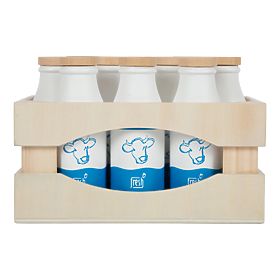 small foot Caisse en bois avec bouteilles de lait Fresh
