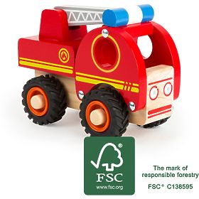 small foot Camion de pompiers en bois avec échelle, small foot