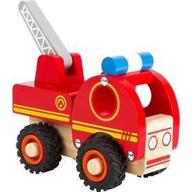 small foot Camion de pompiers en bois avec échelle