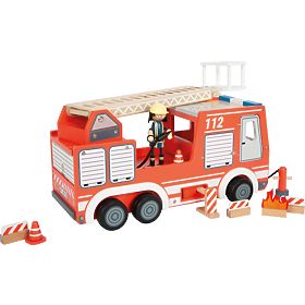 small foot Camion de pompiers en bois