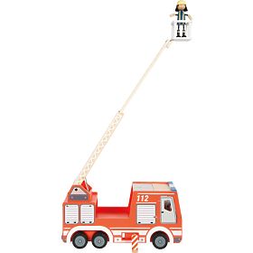small foot Camion de pompiers en bois