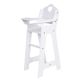small foot Chaise haute en bois pour poupées blanche