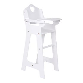 small foot Chaise haute en bois pour poupées blanche