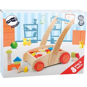 small foot Chariot de marche en bois avec cubes