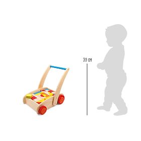 small foot Chariot de marche en bois avec cubes