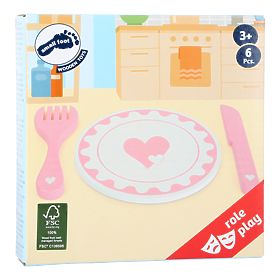 small foot Ensemble d'assiettes avec couverts Cœur, small foot