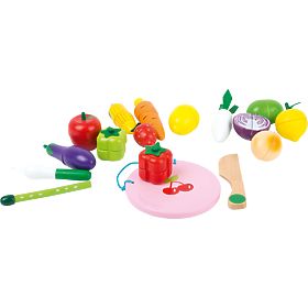small foot Ensemble de fruits et légumes en bois - emballage endommagé, small foot