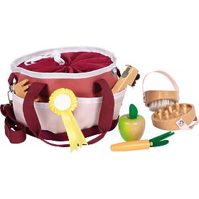 small foot Ensemble de soins pour chevaux avec sac rouge