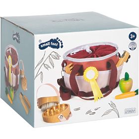 small foot Ensemble de soins pour chevaux avec sac rouge