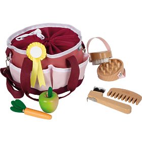 small foot Ensemble de soins pour chevaux avec sac rouge