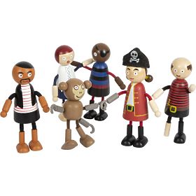 small foot Figurines de pirates poupées flexibles, small foot