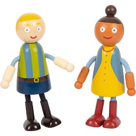 small foot Figurines en bois famille avec fauteuil roulant