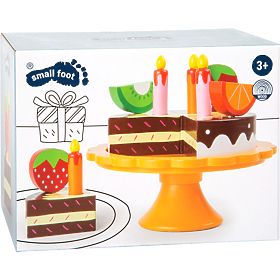 small foot Gâteau d'anniversaire en bois avec fruits
