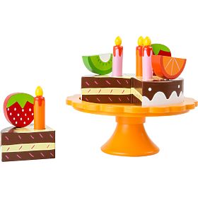 small foot Gâteau d'anniversaire en bois avec fruits