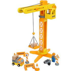 small foot Grue en bois avec accessoires