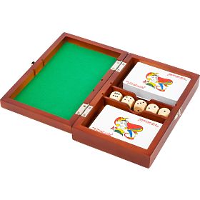 Small Foot Jouer aux dés et aux cartes dans une boîte en bois