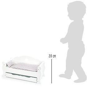 small foot Lit en bois pour poupée blanc