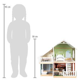 small foot Maison de poupée en bois avec terrasse