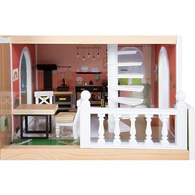 small foot Maison de poupée en bois avec terrasse