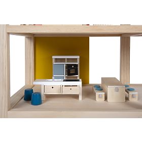 small foot Maison de poupées avec meubles, naturel