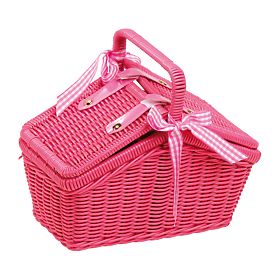 small foot Panier de pique-nique rose avec vaisselle