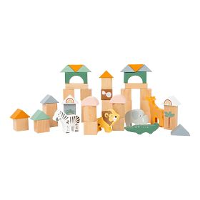 Small Foot Safari blocs de construction en bois 50 pcs