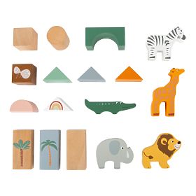 Small Foot Safari blocs de construction en bois 50 pcs