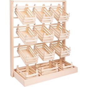 small foot Stand de vente en bois avec caisses