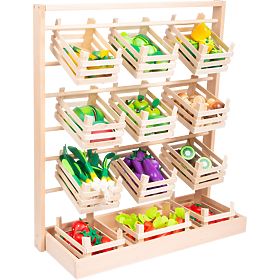 small foot Stand de vente en bois avec caisses