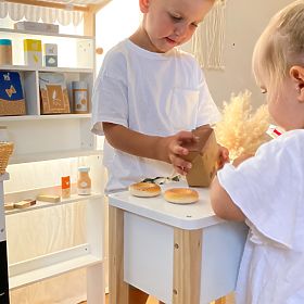 small foot Stand de vente en bois Fresh, small foot