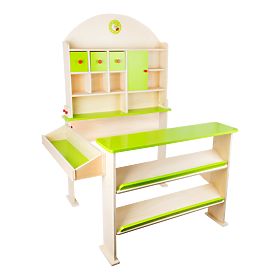 small foot Stand de vente en bois vert, small foot