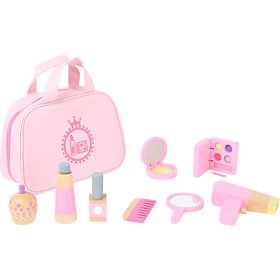 small foot Trousse de maquillage pour enfants rose avec accessoires en bois
