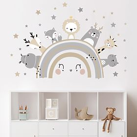 Stickers muraux - Arc-en-ciel avec animaux